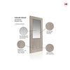 J B Kind Laminates Colorado Grey Coloured Door - Clear Glass - Prefinished