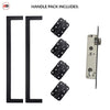 Concord XL 400mm Back to Back Pull Handle Pack - 4 Radius Cornered Hinges - Matt Black