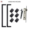Concord XL 400mm Back to Back Double Door Pull Handle Pack - 6 Radius Cornered Hinges - Matt Black