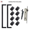Concord XL 400mm Back to Back Double Door Pull Handle Pack - 8 Radius Cornered Hinges - Matt Black