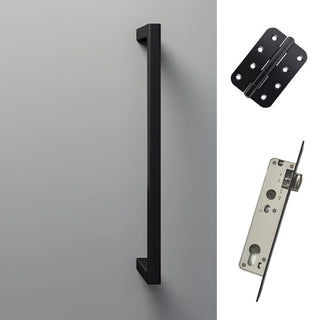 Image: Concord XL 400mm Back to Back Pull Handle Pack - 3 Radius Cornered Hinges - Matt Black