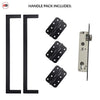 Concord XL 400mm Back to Back Pull Handle Pack - 3 Radius Cornered Hinges - Matt Black