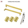 Concord XL 400mm Back to Back Pull Handle Pack - 3 Radius Cornered Hinges - Polished Gold Finish