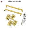 Concord XL 400mm Back to Back Pull Handle Pack - 4 Radius Cornered Hinges - Polished Gold Finish
