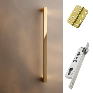 Image: Concord XL 400mm Back to Back Pull Handle Pack - 3 Radius Cornered Hinges - Polished Gold Finish