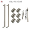 Concord XL 400mm Back to Back Double Door Pull Handle Pack - 6 Radius Cornered Hinges - Satin Stainless Steel