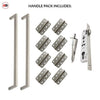 Concord XL 400mm Back to Back Double Door Pull Handle Pack - 8 Radius Cornered Hinges - Satin Stainless Steel