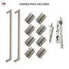Concord XL 400mm Back to Back Double Door Pull Handle Pack - 8 Radius Cornered Hinges - Satin Stainless Steel