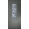 Contemporary Slate Grey Lightly Grained Internal PVC Door - Forfar Abstract Clear Glass