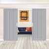 Double Sliding Door & Premium Wall Track - Eco-Urban® Cornwall 3 Panel Doors DD6404 - 6 Colour Options