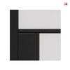 Cosmo Black Industrial Staffetta Twin Telescopic Pocket Doors - Clear Glass - Laminated - Prefinished