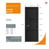 Top Mounted Black Sliding Track & Double Door - Cosmo Black Industrial Door - Laminated - Prefinished