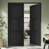 Cosmo Black Industrial Panel Door Pair - Laminated - Prefinished