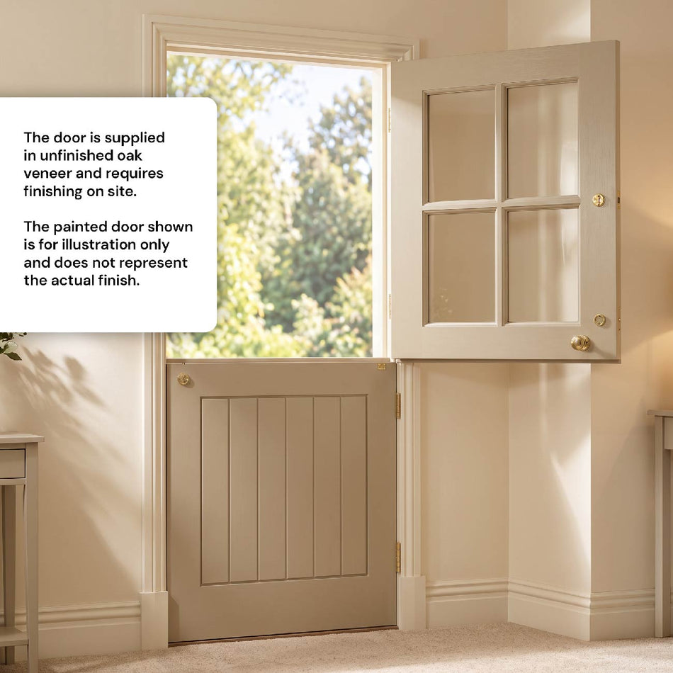 Cottage Stable 4L External Oak Door - Clear Double Glazing