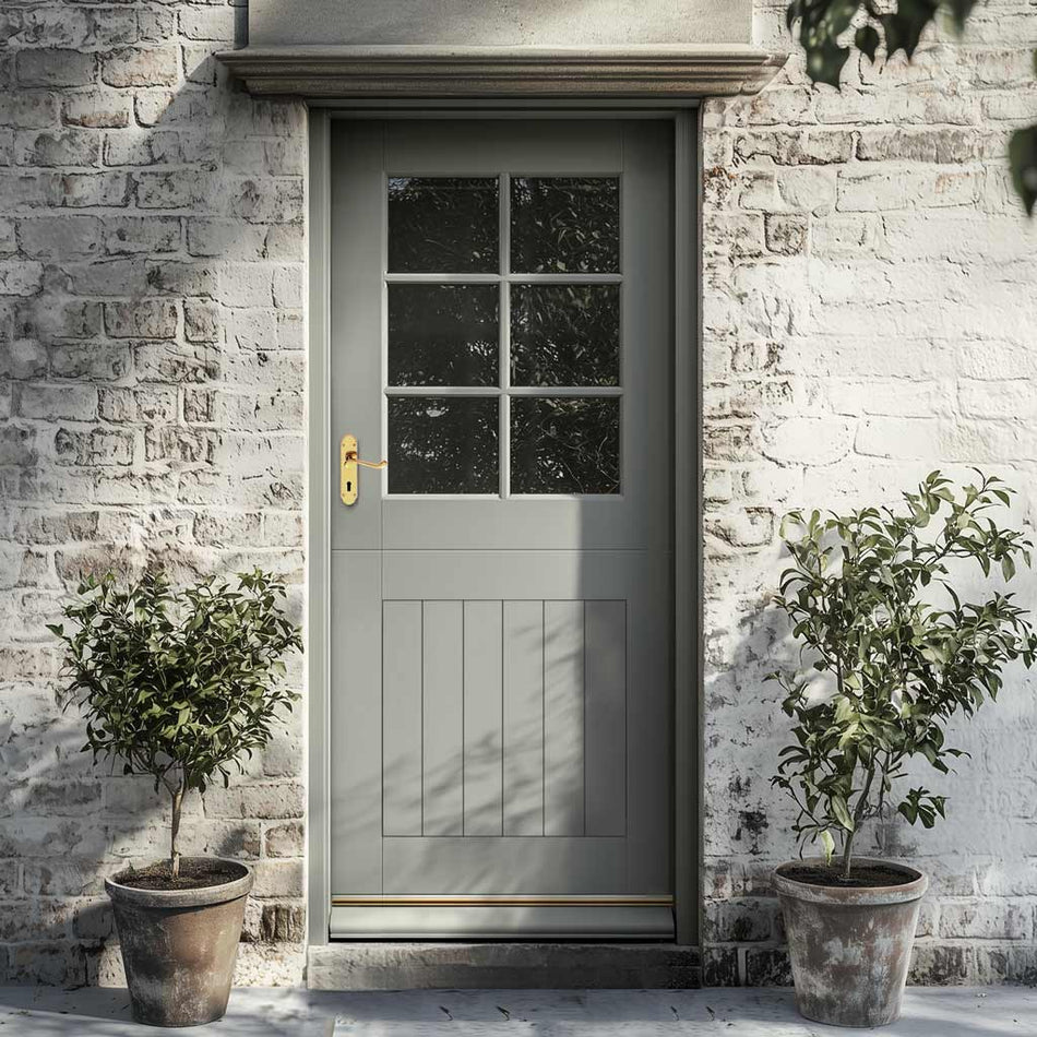 Stable 6L Exterior  Oak Door - Clear Double Glazing
