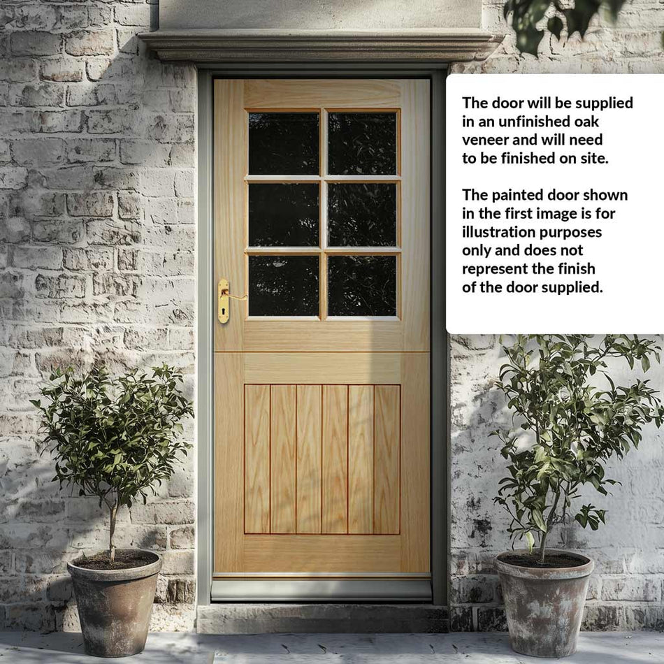 Stable 6L Exterior  Oak Door - Clear Double Glazing