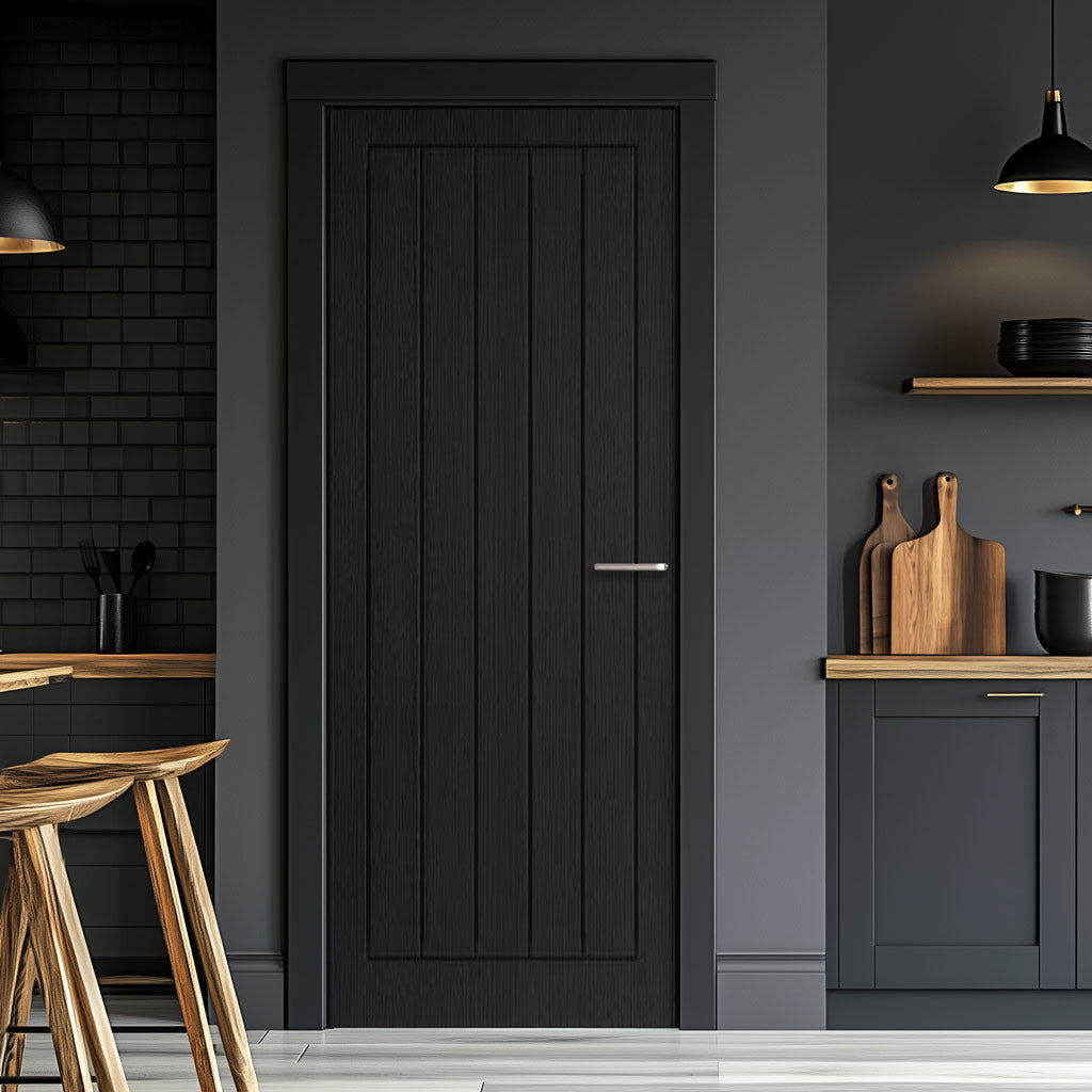 JB Kind Cottage Black Internal Door - Black Matt Finish - Prefinished