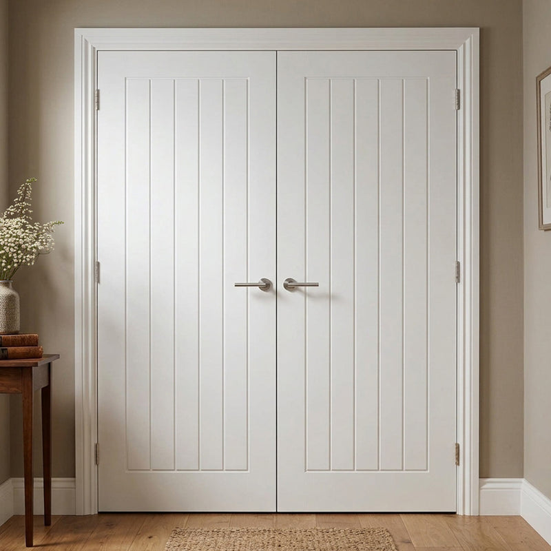 Value - Cottage Style Internal Door Pair - White Primed