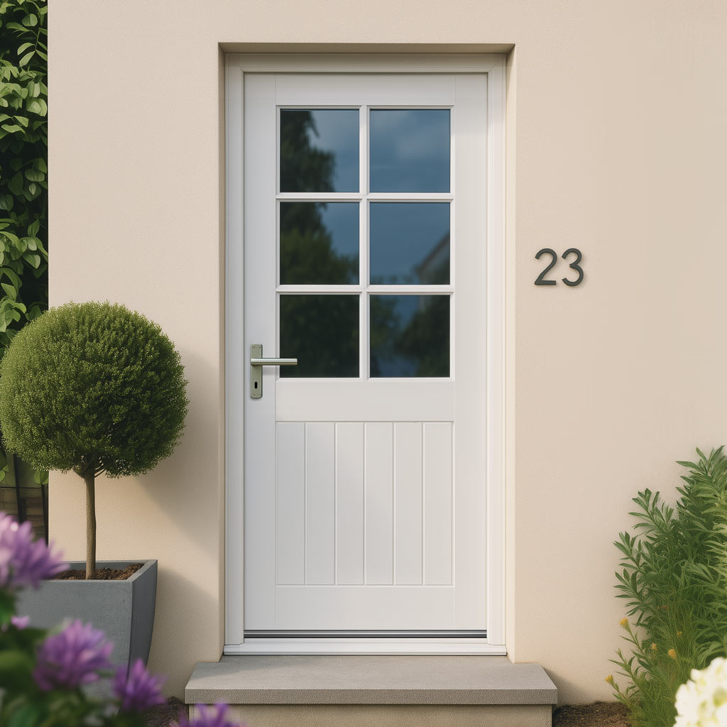 Cottage Oak Door 6L - Clear Double Glazing - Colour Options