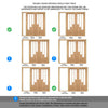 OakRoom Divider - Coventry Contemporary Clear Glass Prefinished Door Pair with Full Glass Side