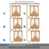 ThruEasi Oak Room Divider - Coventry Contemporary Clear Glass Prefinished Door Pair with Full Glass Side