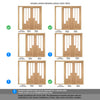 ThruEasi Oak Room Divider - Coventry Contemporary Clear Glass Unfinished Door Pair with Full Glass Side