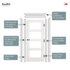EasiKit Internal Door and Frame Kit - All Fittings Included - Coventry White Primed Shaker Internal Door - Clear Glass