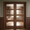 Coventry Walnut Prefinished Shaker Style Internal Door Pair - Clear Glass