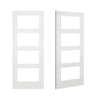 White Room Divider - Coventry White Primed Glazed Door Pair with Full Glass Sides - 2018mm High - Multiple Widths