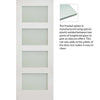 Premium Single Sliding Door & Wall Track - Coventry White Primed Shaker Door - Frosted Glass
