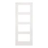 EasiKit Internal Door and Frame Kit - All Fittings Included - Coventry White Primed Shaker Internal Door - Clear Glass