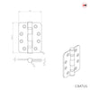 Zenith Door Lever Bathroom Handle Pack - 4 Square Hinges - Matt Black