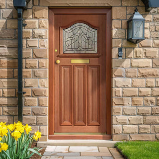 Image: Classic Meranti Wooden Estate Crown Front Door - Tri Glazing