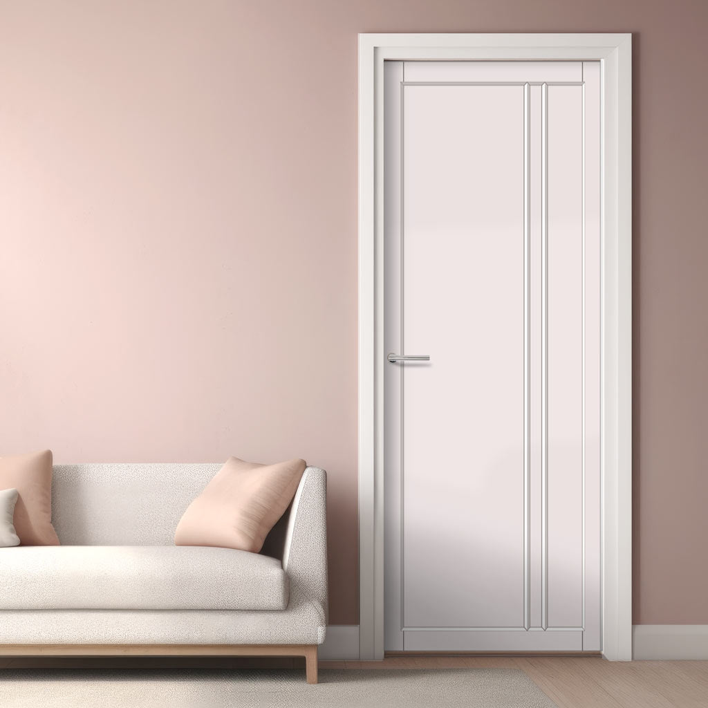 Milano Panel Solid Wood Internal Door UK Made  DD0101P - Cloud White Premium Primed - Urban Lite® Bespoke Sizes