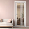 Tula Solid Wood Internal Door UK Made  DD0104C Clear Glass - Cloud White Premium Primed - Urban Lite® Bespoke Sizes