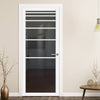Revella Solid Wood Internal Door UK Made  DD0111T Tinted Glass - Cloud White Premium Primed - Urban Lite® Bespoke Sizes
