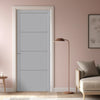 Florence Panel Solid Wood Internal Door UK Made  DD0114P - Mist Grey Premium Primed - Urban Lite® Bespoke Sizes