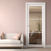 Iretta Solid Wood Internal Door UK Made  DD0115C Clear Glass - Cloud White Premium Primed - Urban Lite® Bespoke Sizes