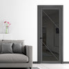 Aria Solid Wood Internal Door UK Made DD0124T Tinted Glass - 7 Colour Options Premium Primed - Urban Lite® Bespoke Sizes