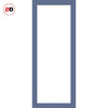 Baltimore 1 Pane Solid Wood Internal Door Pair UK Made DD6301G - Clear Glass - Eco-Urban® Heather Blue Premium Primed