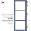 Manchester 3 Pane Solid Wood Internal Door Pair UK Made DD6306 - Tinted Glass - Eco-Urban® Heather Blue Premium Primed