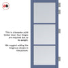 Manchester 3 Pane Solid Wood Internal Door UK Made DD6306 - Clear Reeded Glass - Eco-Urban® Heather Blue Premium Primed