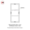 Berkley 2 Pane 1 Panel Solid Wood Internal Door Pair UK Made DD6309G - Clear Glass - Eco-Urban® Heather Blue Premium Primed