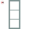 Manchester 3 Pane Solid Wood Internal Door UK Made DD6306SG - Frosted Glass - Eco-Urban® Sage Sky Premium Primed