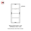 Brooklyn 4 Pane Solid Wood Internal Door Pair UK Made DD6308 - Clear Reeded Glass - Eco-Urban® Sage Sky Premium Primed