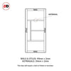 Boston 4 Pane Solid Wood Internal Door Pair UK Made DD6311 - Clear Reeded Glass - Eco-Urban® Sage Sky Premium Primed