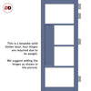 Boston 4 Pane Solid Wood Internal Door Pair UK Made DD6311G - Clear Glass - Eco-Urban® Heather Blue Premium Primed