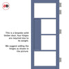 Boston 4 Pane Solid Wood Internal Door UK Made DD6311SG - Frosted Glass - Eco-Urban® Heather Blue Premium Primed
