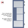 Boston 4 Pane Solid Wood Internal Door UK Made DD6311 - Clear Reeded Glass - Eco-Urban® Heather Blue Premium Primed
