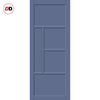 Boston 4 Panel Solid Wood Internal Door Pair UK Made DD6311  - Eco-Urban® Heather Blue Premium Primed